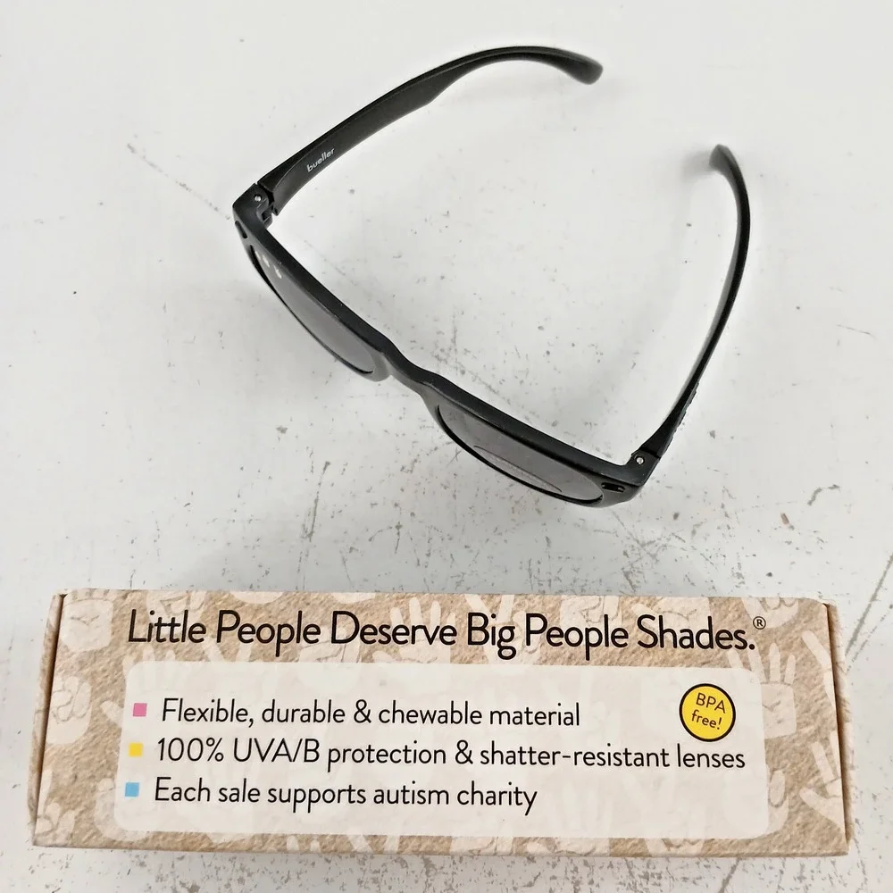 ROSHAMBO Unbreakable Baby Sunglasses Black UV400 Infant Toddler Shades - NEW